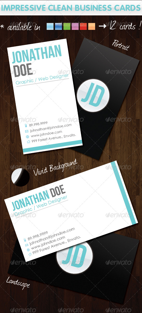 Impressive Clean Business Cards - Corporate Business Cards