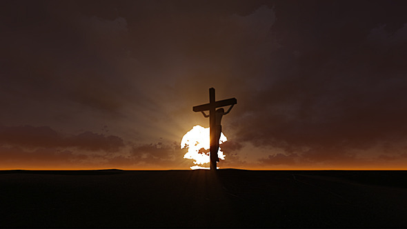 The Risen Christ - Sunrise Behind Calvary Cross