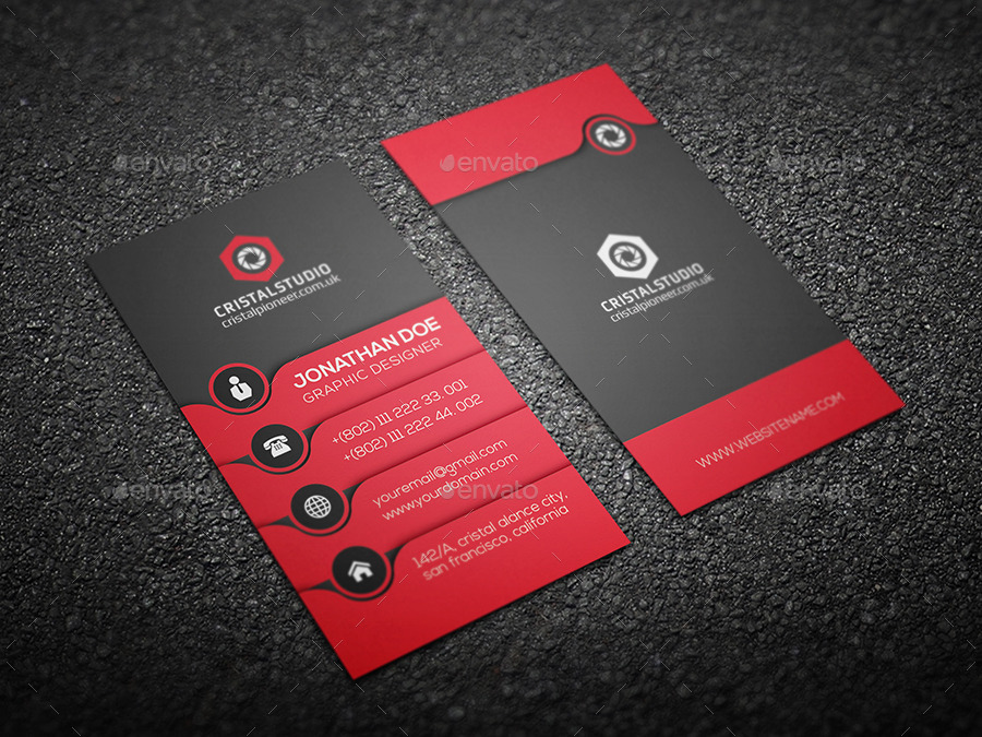 Creative Business Card Vertical By Cristal P Graphicriver Creative Business Card Vertical