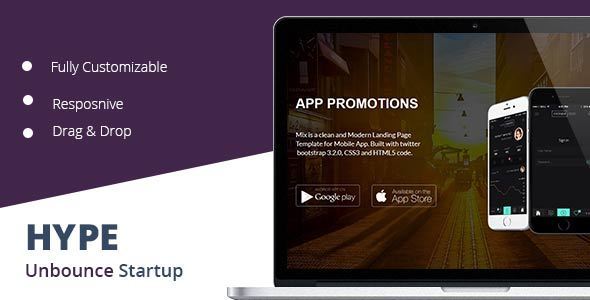 Hype Startup Unbounce - ThemeForest 11025780