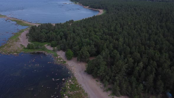 Aerial Video From a Drone Over the Coast alt