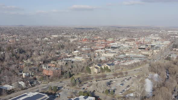 Panoramic Aerial View Of Downtown Boulder Colorado Sunny Afternoon alt