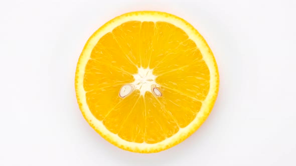 fresh orange top view rotation