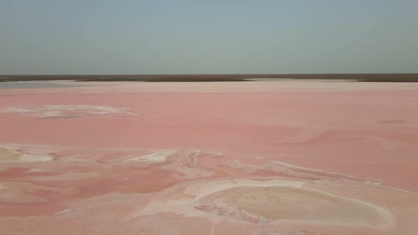 Salty Pink Lake in Steppe Kalmykia Russia