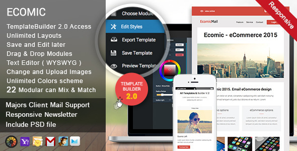 Ecomic Responsive Email - ThemeForest 9808938