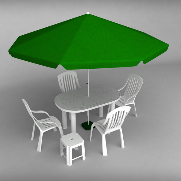 Garden plastic furniture - 3Docean 11033416