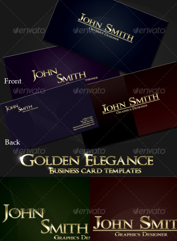 Tru-Gold Elegance Business Card Templates - Corporate Business Cards