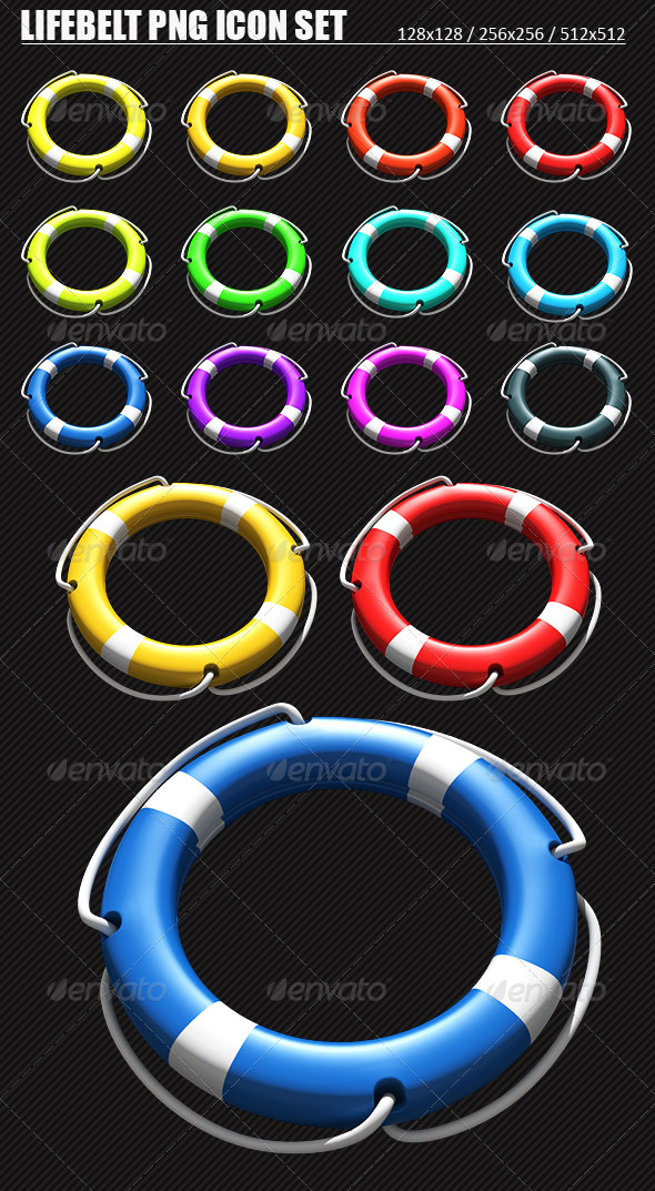 12 Lifebelt Help PNG Icons Set - Web Icons