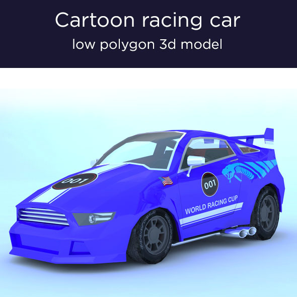 Cartoon racing car - 3Docean 11037855