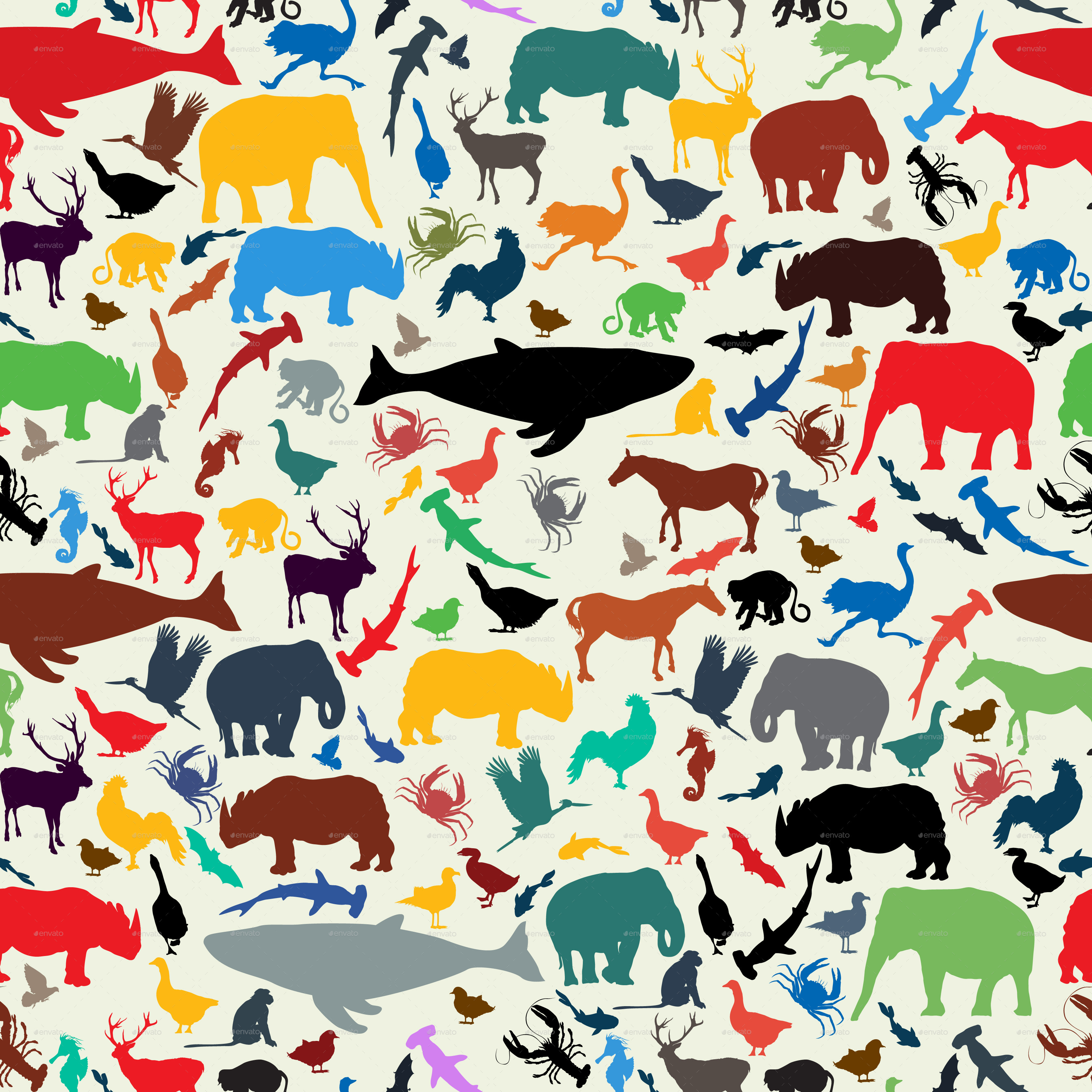 Download Animals Silhouette Seamless Pattern By Bomberclaad Graphicriver