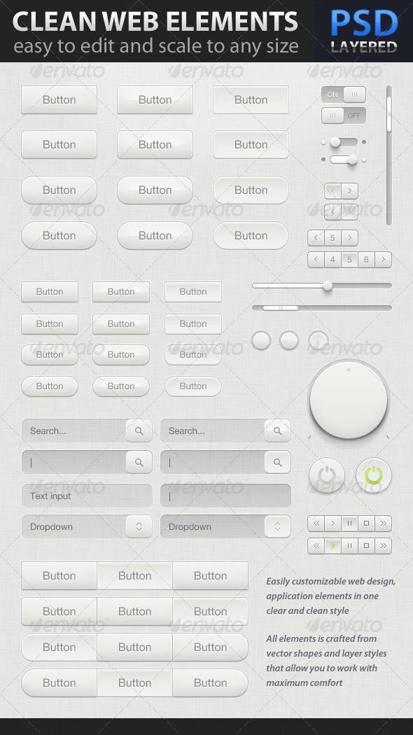 Clean Web Elements - Buttons Web Elements