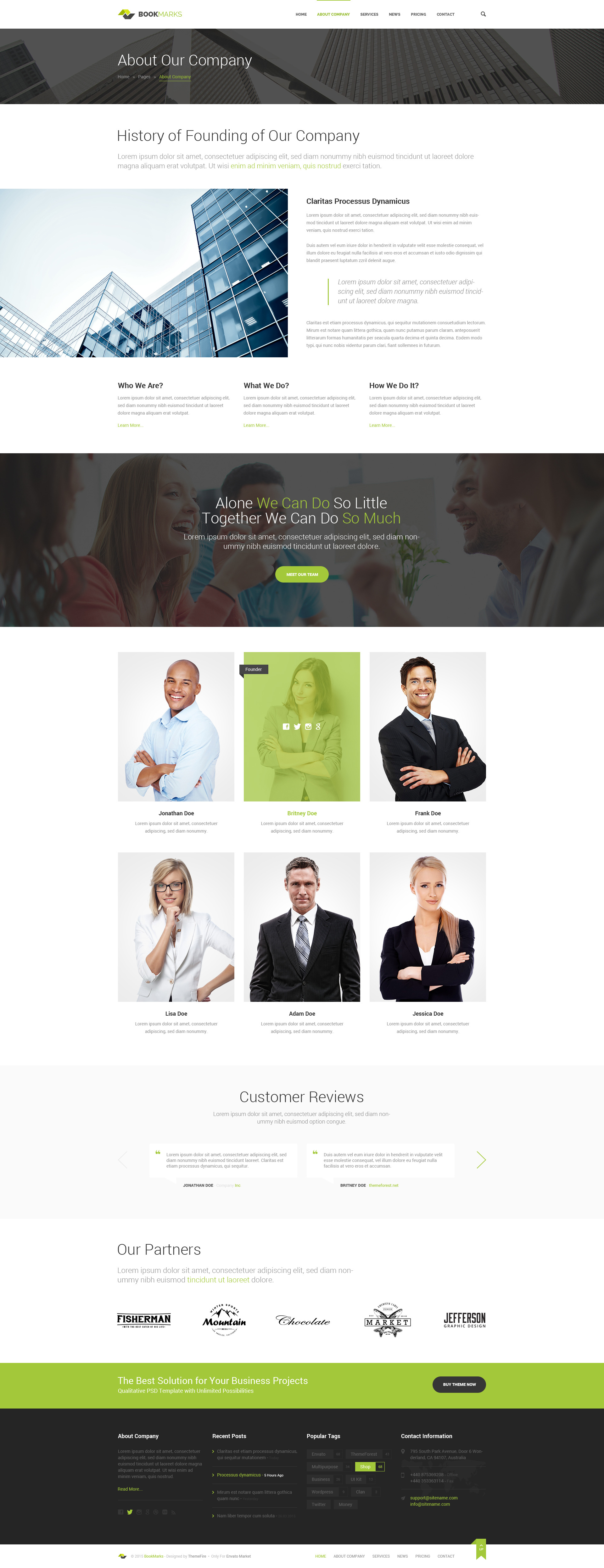 BookMarks - Corporate & OnePage PSD Template