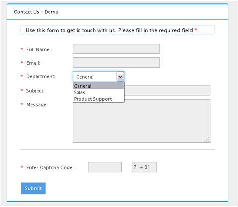 Php script for contact form