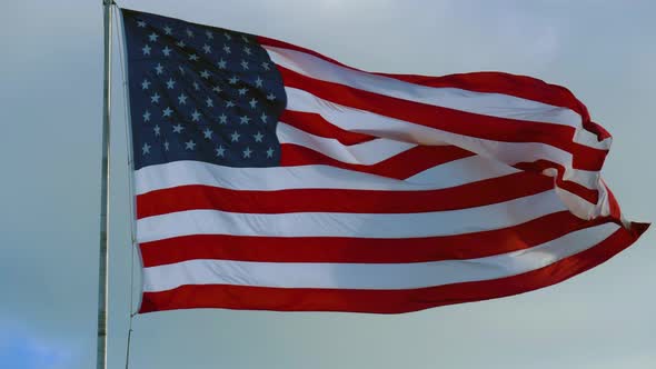 American Flag and Sky with Cloudy Clouds,  Video