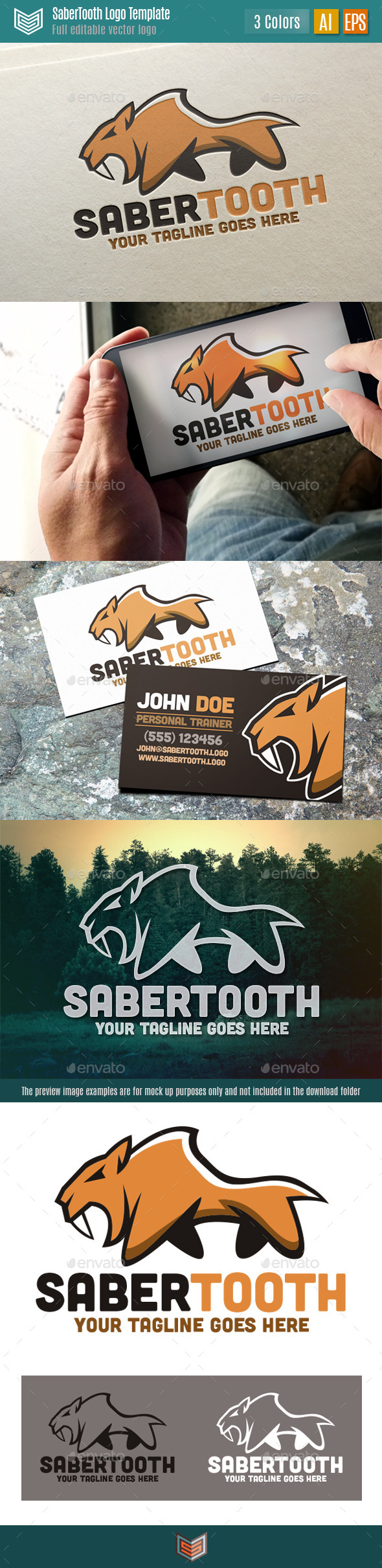 Saber Tooth Logo - Animals Logo Templates