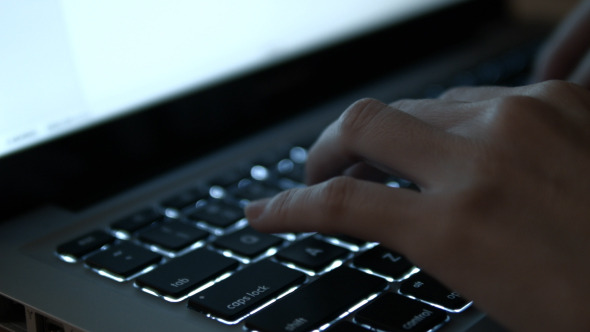 Typing Text On Laptop alt