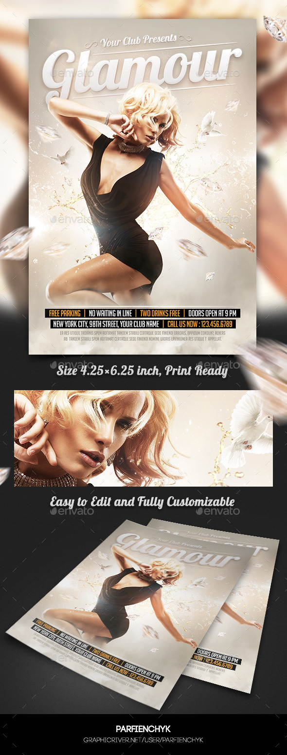 Glamour Party Flyer Template - Clubs & Parties Events