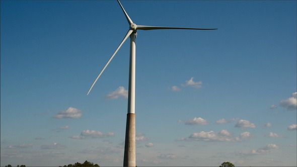 A Big White Windmill Not Turning alt