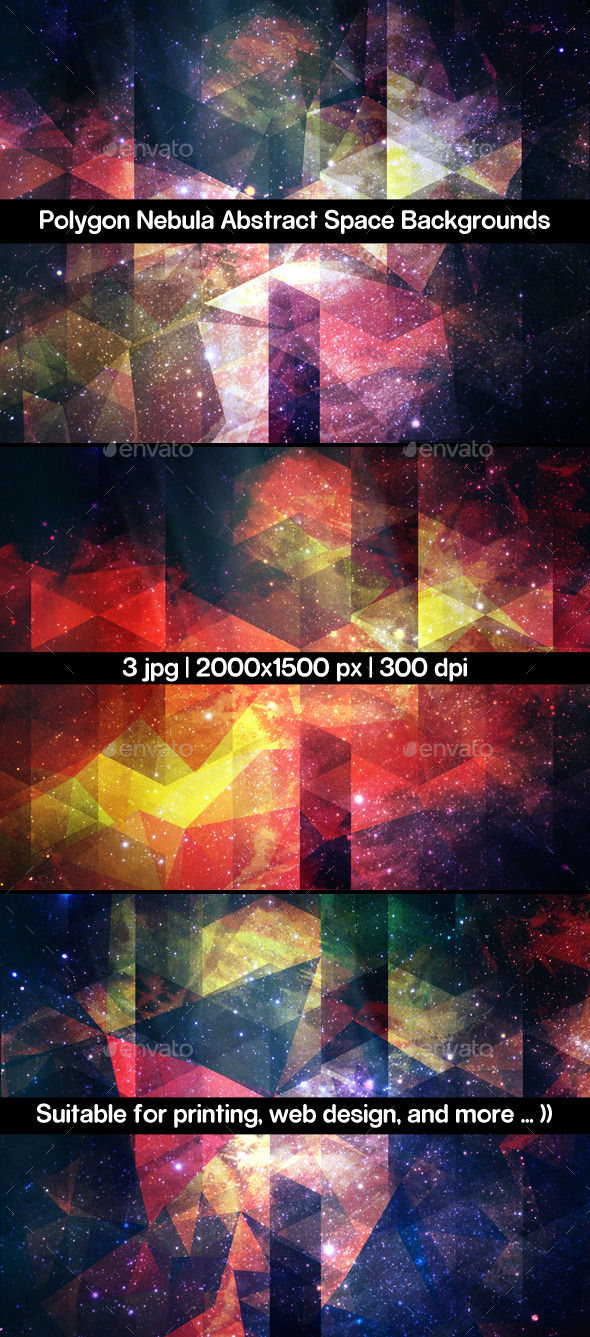 Polygon Nebula Abstract Space Backgrounds