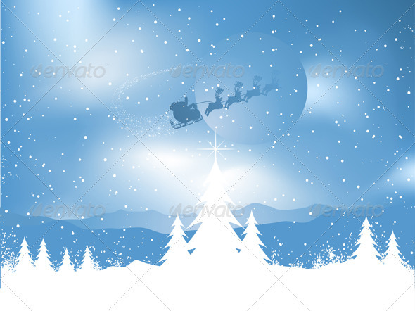 Santa in the sky - Christmas Seasons/Holidays