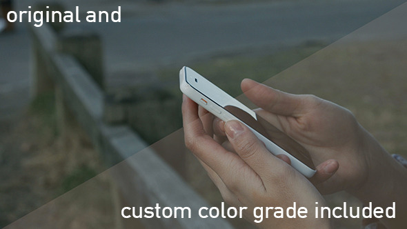 Girl Using Smartphone in Central Park alt