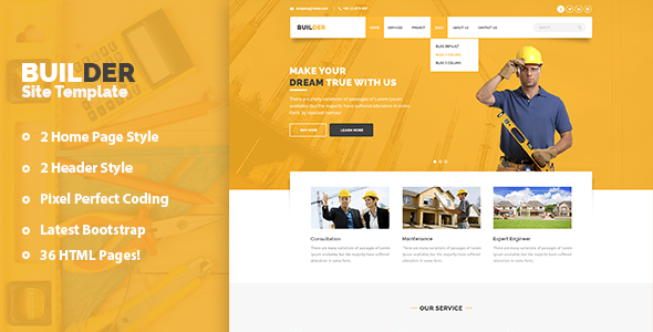 Builder - Construction and Builder HTML Template - Business Corporate