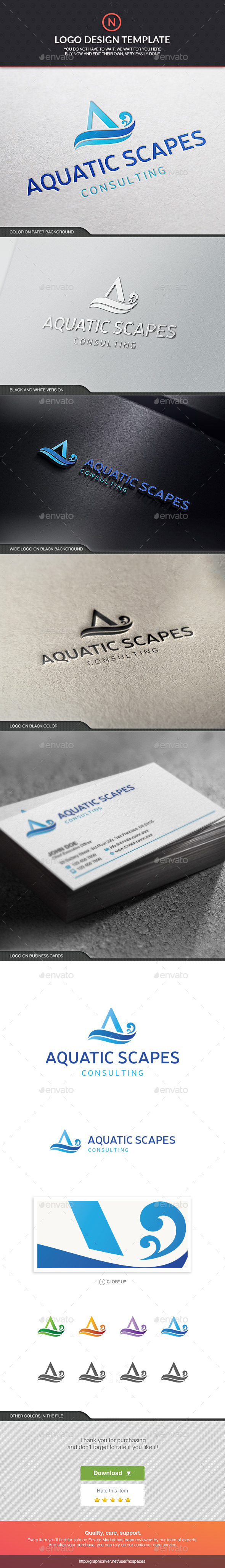 Aquatic Scapes - Letters Logo Templates