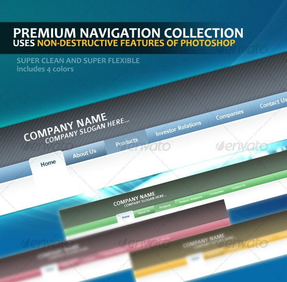 Premium Navigation Template Collection - Navigation Bars Web Elements