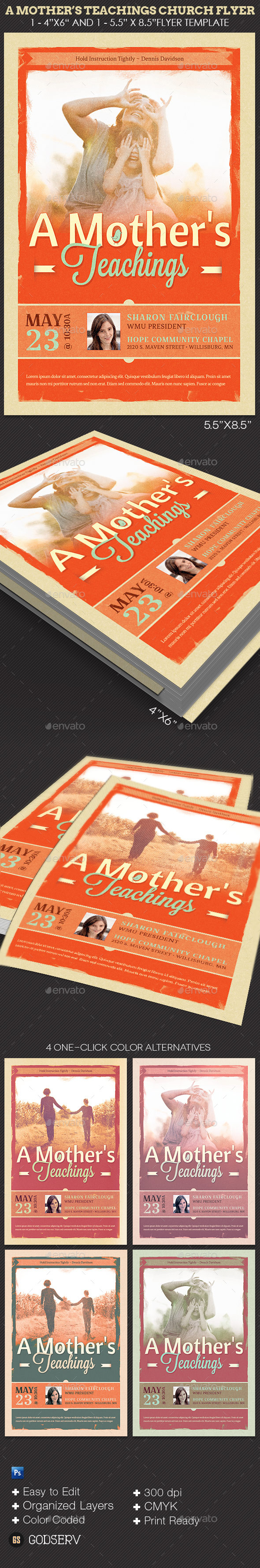 Mothers Teachings Church Flyer Template - Church Flyers