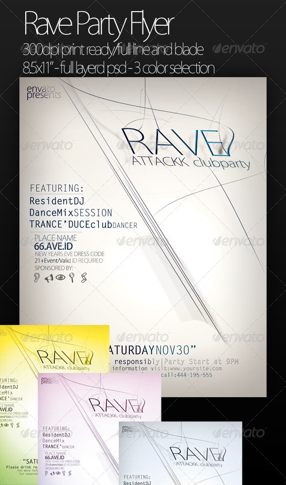 Rave Party Flyer - Clubs & Parties Events