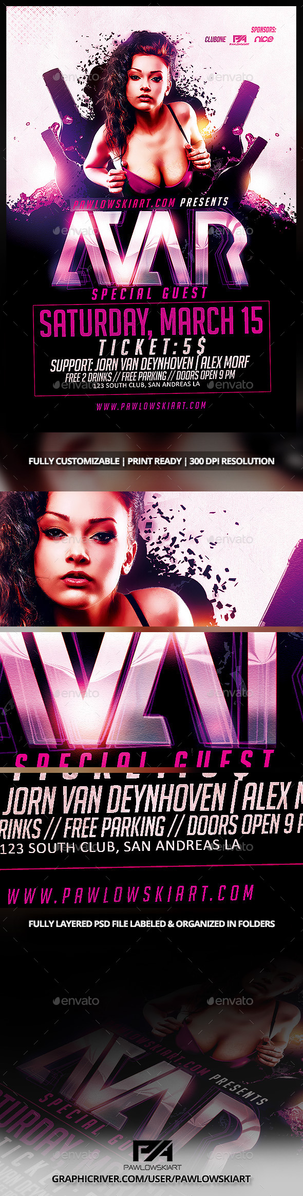 Special Guest DJ Event Flyer Template - Clubs & Parties Events