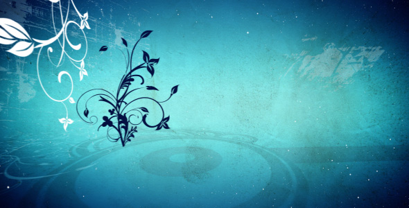 Blue abstract flowers background loop