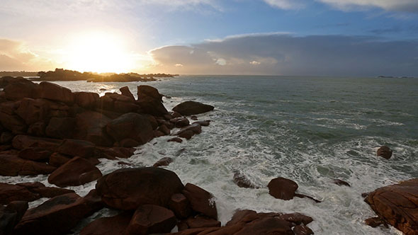 Ploumanach Coast Sunset View (Brittany, France)