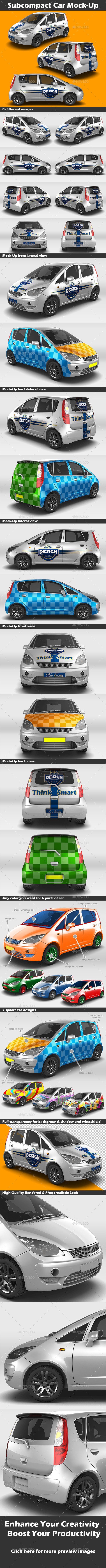 Subcompact Car Mock-Up - Vehicle Wraps Print