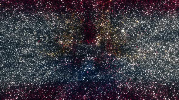 French Polynesia Flag With Abstract Particles alt