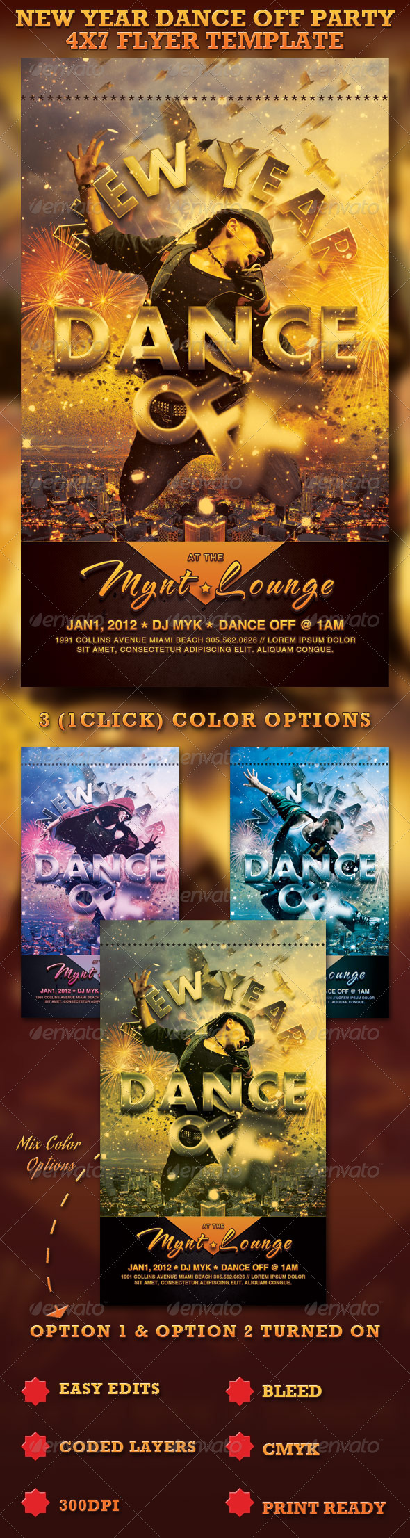 New Year Dance F Flyer Template By Loswl