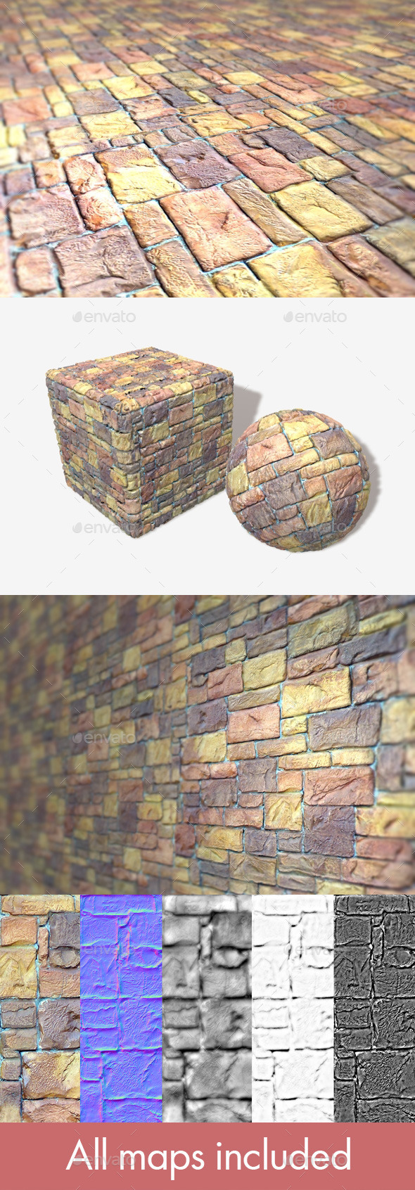 Painted Random Bricks - 3Docean 11077211