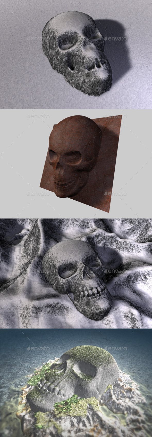 Skull Depth Map - 3Docean 11078868