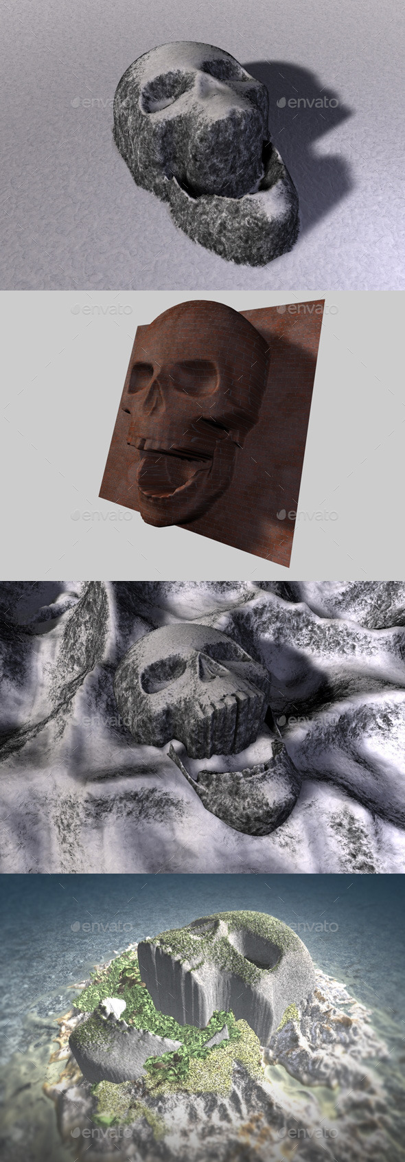 Skull Depth Map - 3Docean 11078886