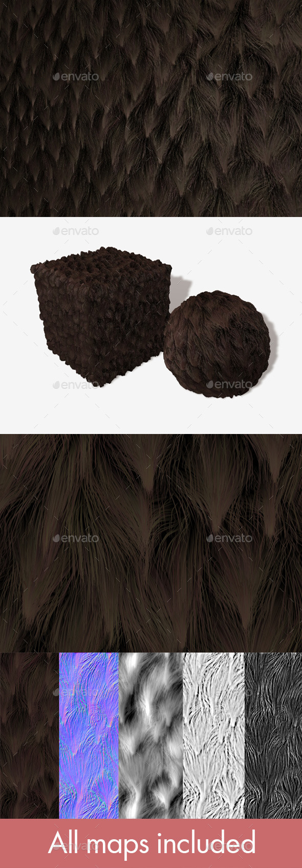 Brown Clumpy Fur - 3Docean 11081532
