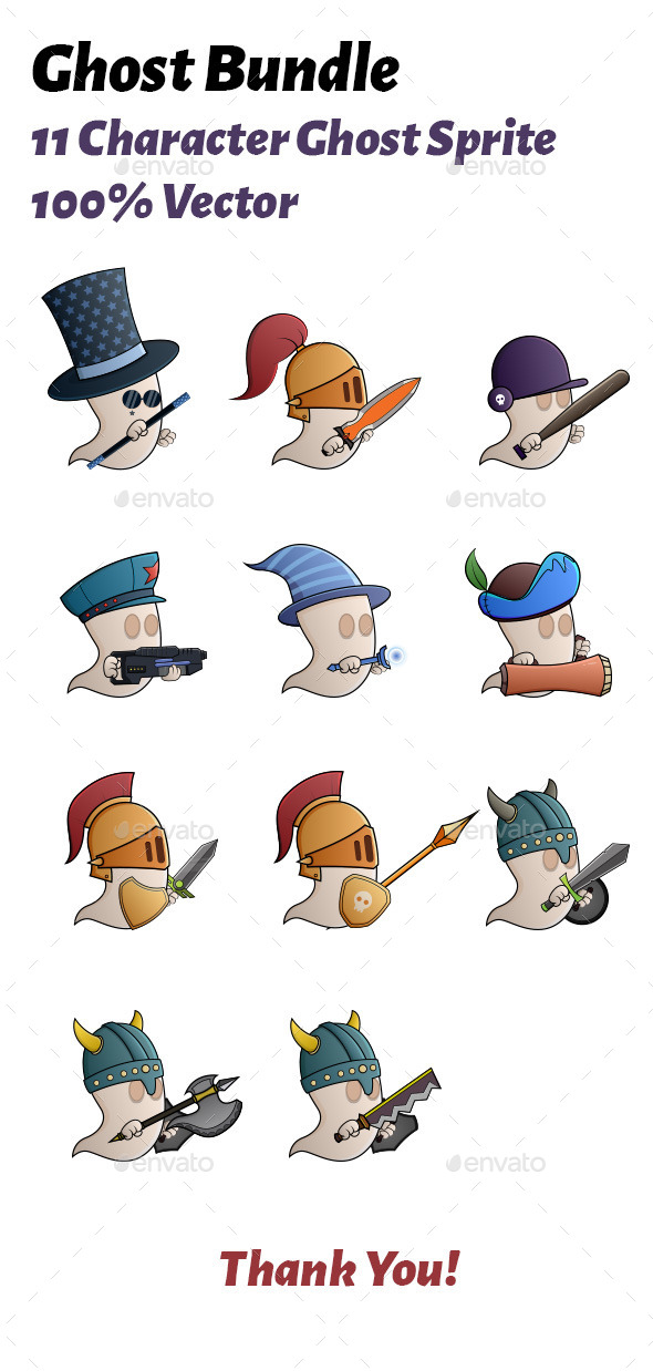 Ghost Bundle Sprite - Sprites Game Assets