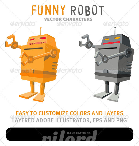 Funny Robot Mascot - Man-made Objects Objects