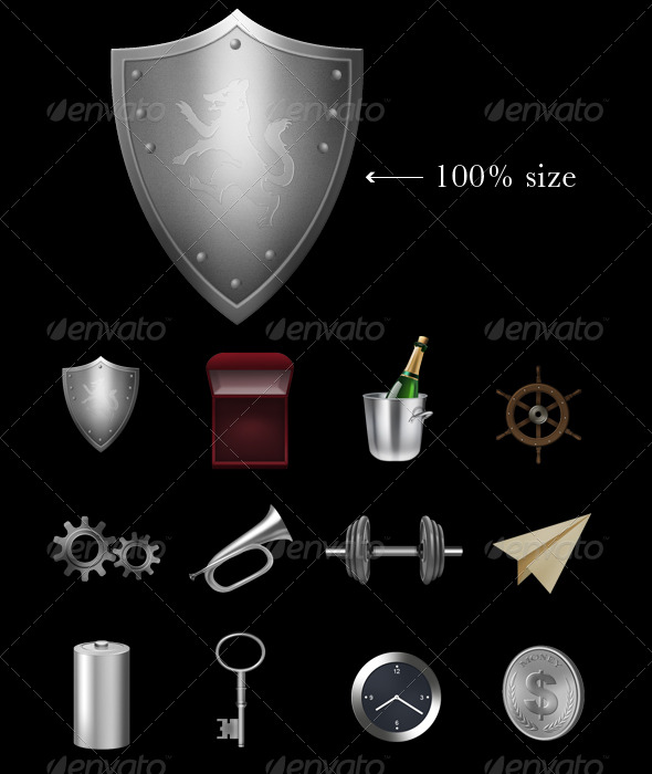 Metallic Icons - Abstract Icons