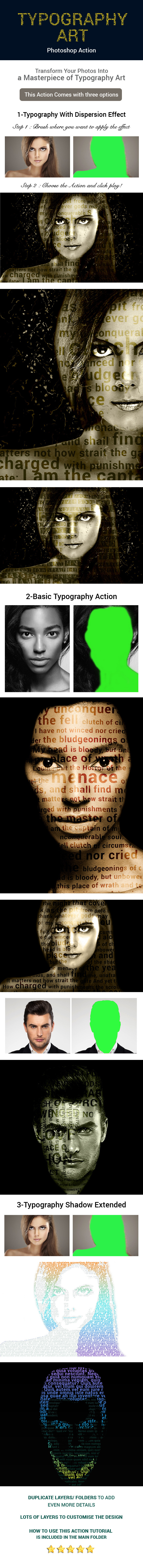 Typography Art Photoshop Action - Photo Effects Actions