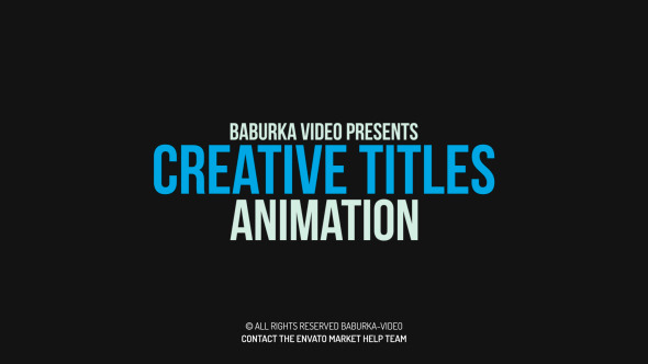 Creative Titles Animation