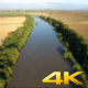 Aerial View Flying Over River and Plain Fields 1 - VideoHive Item for Sale