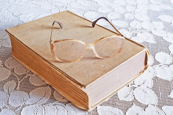 Books with glasses