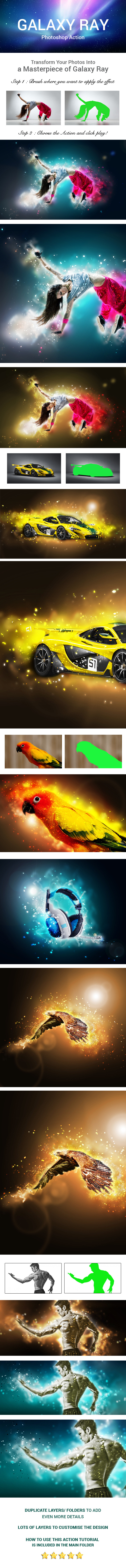 Galaxy Ray Photoshop Action - Photo Effects Actions