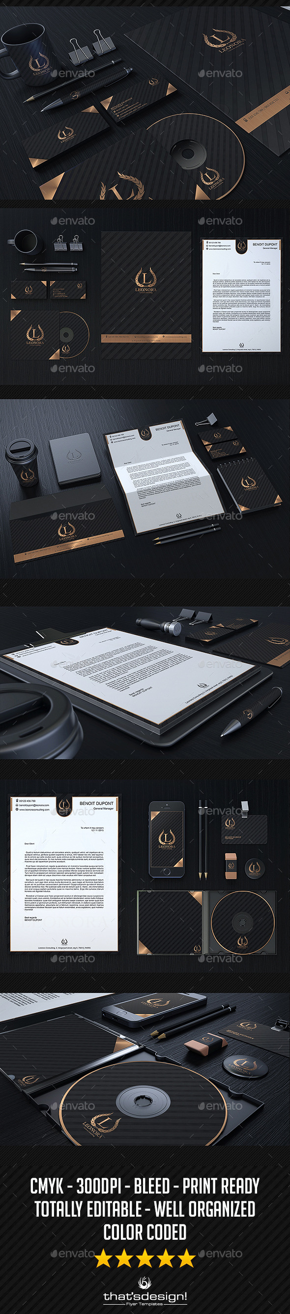 Black and Classy Corporate Identity - Stationery Print Templates