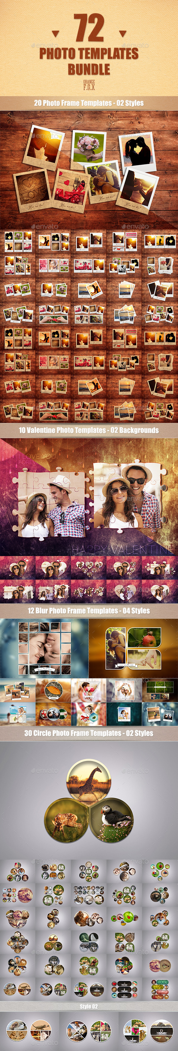 72 Photo Templates Bundle - Miscellaneous Photo Templates